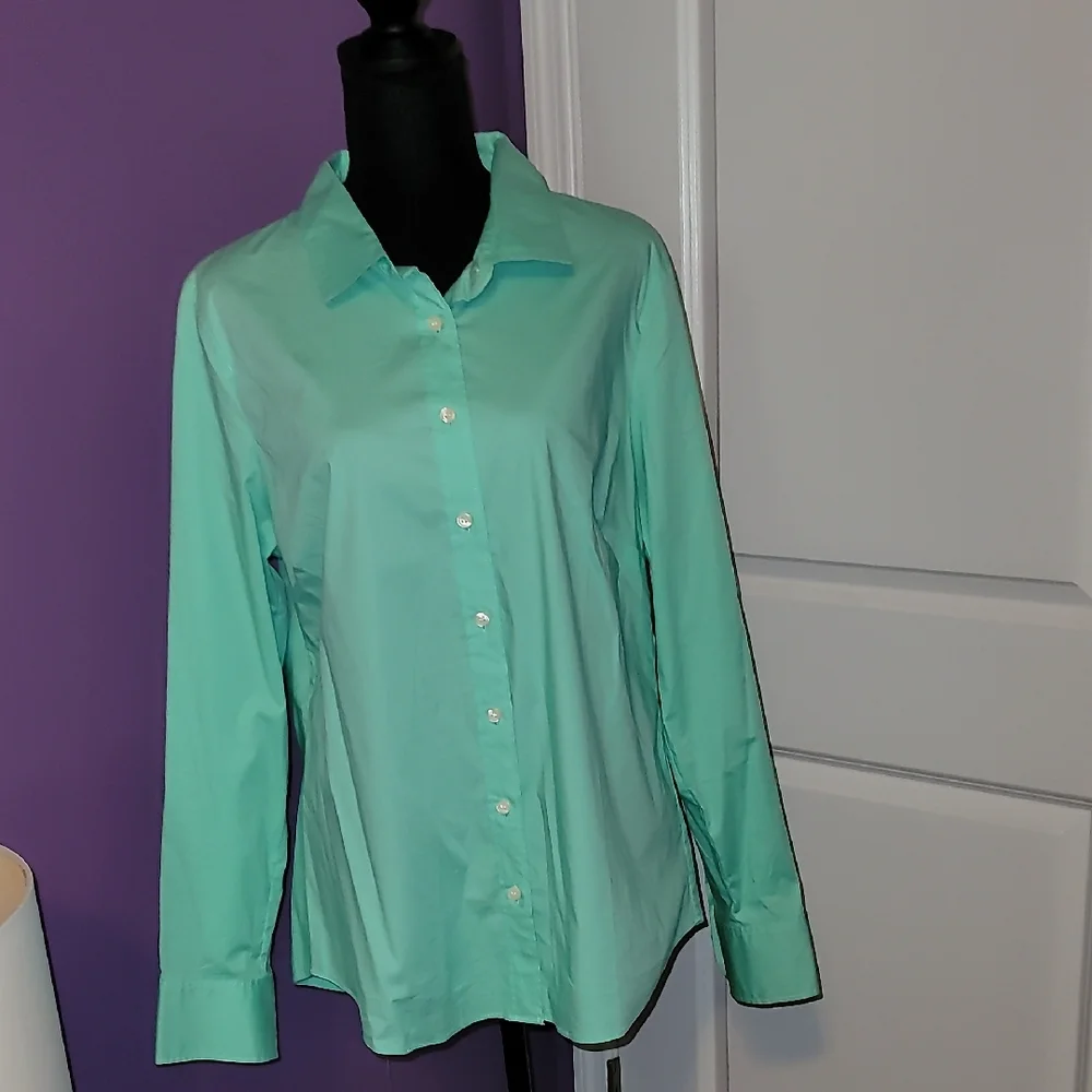 J. Crew Light Green Button-Down Shirt Sz: XLarge